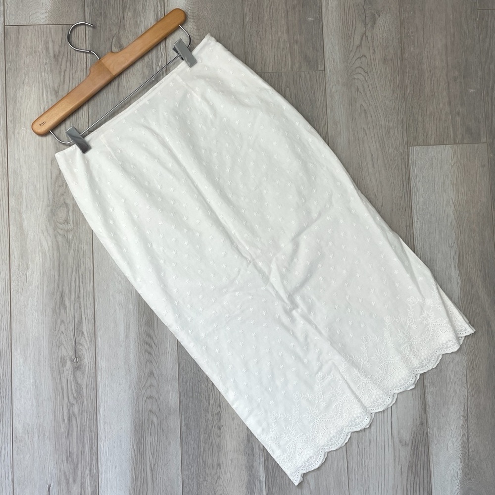 Miaou White Eyelet Midi Skirt (fits XS)